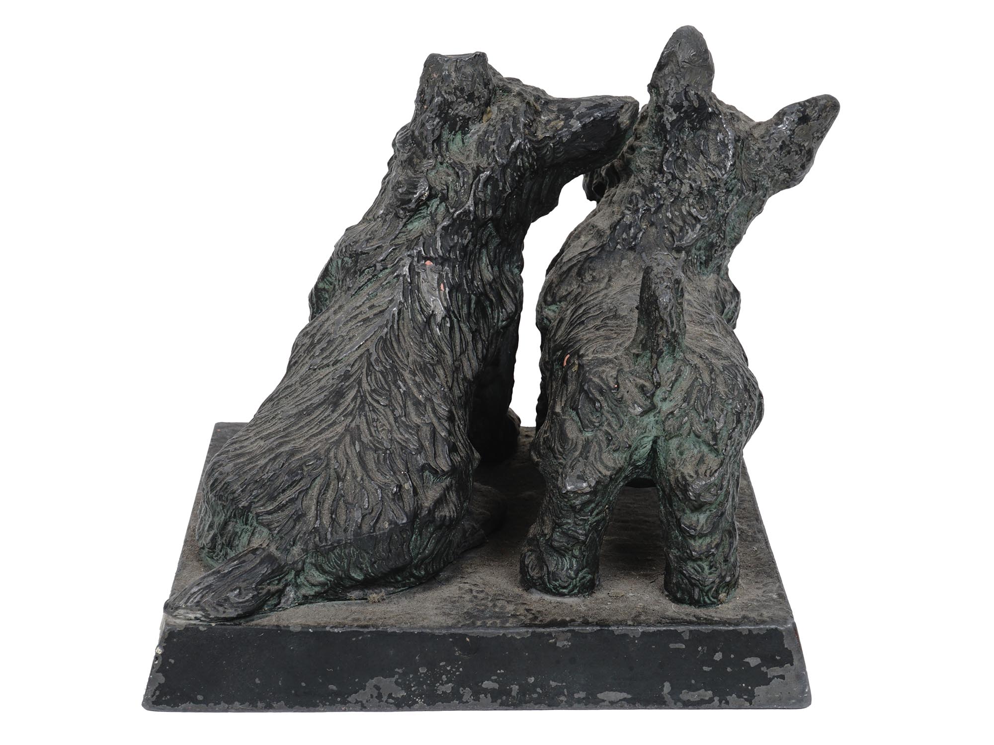 BRONZE PATINATED ALLOY FIGURE OF TERRIER DOGS PIC-5